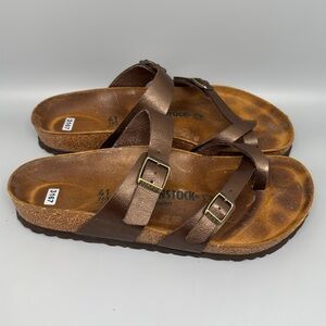 Birkenstock Mayari Dark Brown Leather Sandals Women’s Sz 10 EU 41
